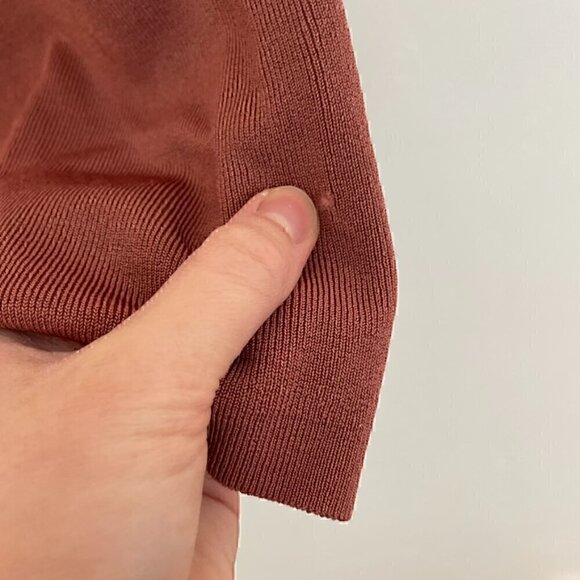 URBAN OUTFITTERS Rose Marie Tie Shoulder Mini Dress Mauve Ribbed Sweater Bodycon - Picture 15 of 16